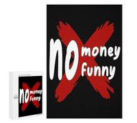 Illustrated No Money Funny Text Art Jigsaw Puzzle, 1000 PCS, for Adults, A Creative Way to Unwind after A Busy Day, for Cosy Nights