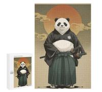 Illustrated Panda Samurai Jigsaw Puzzle, 1000 PCS, for Adults, An Engaging Indoor Activity for Quiet Evenings, at Home