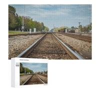 Illustrated Parallel Railroad Tracks Jigsaw Puzzle, 1000 PCS, for Adults, A Creative Way to Unwind after A Busy Day, for Family Fun