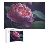 Illustrated Peony Bloom in Purple Jigsaw Puzzle, 1000 PCS, for Adults, A Creative Way to Unwind after A Busy Day, for Cosy Nights