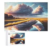 Illustrated Rainy Reflections on A Country Road Jigsaw Puzzle, 1000 PCS, for Adults, Shared Puzzle Time for Family And Friends, for Quiet Evenings