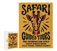 Illustrated Safari Guided Tours Poster Jigsaw Puzzle, 500 PCS, for Adults, An Engaging Indoor Activity for Quiet Evenings, at Home