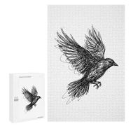 Illustrated Scribble Art Bird in Flight Jigsaw Puzzle, 1000 PCS, for Adults, A Creative Way to Unwind after A Busy Day, for Family Fun