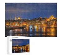 Illustrated Senglea Skyline In Malta Jigsaw Puzzle, 1000 PCS, for Adults, A Creative Way to Unwind after A Busy Day, for Family Fun