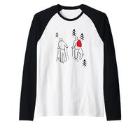 Illustrated Snowshoeing Design, Snowshoer Raglan Baseball Tee