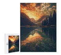 Illustrated Sunrise in The Mountains Jigsaw Puzzle, 500 PCS, for Adults, A Creative Way to Unwind after A Busy Day, for Cosy Nights