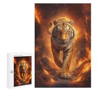 Illustrated Tiger Walking Through Fire Jigsaw Puzzle, 1000 PCS, for Adults, Shared Puzzle Time for Family And Friends, for Indoor Play
