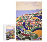 Illustrated Vintage Greece Landscape Jigsaw Puzzle, 1000 PCS, for Adults, A Creative Way to Unwind after A Busy Day, for Family Fun