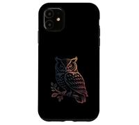 Illustrated Woodland Owl in Nature Forest Leaves Case for iPhone 11