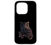 Illustrated Woodland Owl in Nature Forest Leaves Case for iPhone 15 Pro