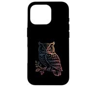 Illustrated Woodland Owl in Nature Forest Leaves Case for iPhone 16 Pro