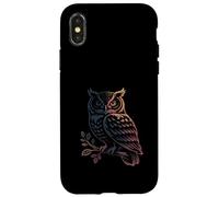 Illustrated Woodland Owl in Nature Forest Leaves Case for iPhone X/XS