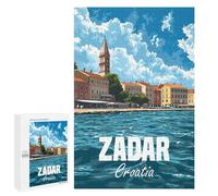 Illustrated Zadar Croatia Jigsaw Puzzle, 1000 PCS, for Adults, Versatile Leisure for Adults Who Enjoy Jigsaws, for Cosy Nights