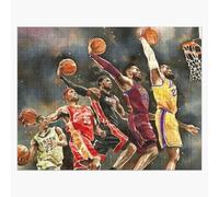 (Illustration Art LeBron=189) Jigsaw Puzzle Wooden 300-Piece for Adults Kids Seniors- Home Decor Family Activity Game Wall Art 38x26cm / 15x10inch Birthday Party Gift Toy