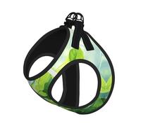 Illustration Digital Art Leaf Print Dog Harness Adjustable Walk Puppy Harnesses Leash Clips Pet Harnesses Training Pet Vest