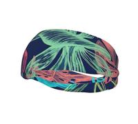 Illustration Digital Art Leaf Print Fashion Elastic Sports Headband Unisex High Absorption Sweat Band Hair Band For Running, Fitness, Tennis & Outdoor Activities