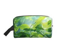 Illustration Digital Art Leaf Print Travel Toiletry Bag,Makeup Bag,Cosmetic Bag,Hanging Tolietry Bag for Women Men,Gym Daily