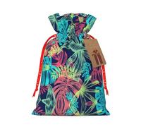 Illustration Digital Art Leaf Printing Practical Christmas Bag With Drawstring,4.7x6.9 Inch For Christmas Halloween