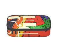 Illustration Fruit Large-Capacity Organized Pencil Case With Full-Print Design - Durable Oxford Fabric Stationery Pouch Featuring Smart Multi-Zone Layout, Mesh Pocket, Adjustable Divider & 4 Pen Slots
