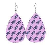 Illustration Gecko Piercing Teardrop Earrings Set Trendy Faux Leather For Women Girls Birthday Xmas Jewelry Gift