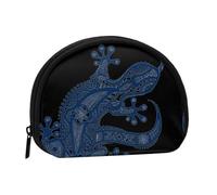 Illustration Gecko Printed Seashell Portable Mini Change Storage Bag, Durable and Portable