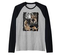 Illustration German Shepherd Dog Owner Lover Raglan Baseball Tee