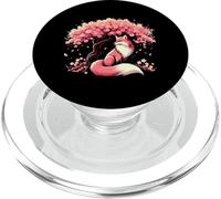 Illustration Japanese Fox Cherry Blossom Sakura PopSockets PopGrip for MagSafe
