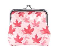 Illustration Maple Leaf Ruby Fashion Women's Small Leather Coin Purse Wallet Waterproof Mini Change Wallet Coin Pocket for Men Women Travel monedas para carro