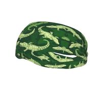 Illustration of a crocodile Sports Sweat-Absorbing Headband Suitable for Running Yoga Fitness Cycling and Tennis