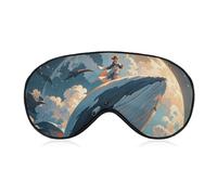 Illustration of A Whale Sleep Mask with Adjustable Strap, Breathable Sleep Masks for Women Men, Soft Eye Mask for Side Sleepers, Travel, Office Nap, Airplane & Blocking Light