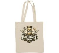 Illustration of Borrowed Time Concept Natural Cotton Tote Bag White