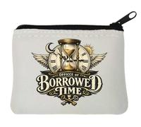 Illustration of Borrowed Time Concept Neoprene Coin Purse Pouch 10x11cm White