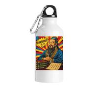 Illustration of Confucius with Texts Tourist Water Bottle White
