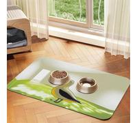 Illustration of Ducks Pet Feeding Mat Dog Cat Eating Food Absorbent Leather Tablecloth for and Water Bowl Waterproof No Stains Quick Dry Non-Slip 17.72 * 11.8IN