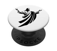 Illustration of Jesus Christ Shadow with Open Arms PopSockets Adhesive PopGrip