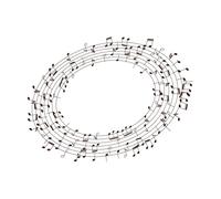 Illustration of Musical Notes Arranged in a Circular Pattern Vinyl Art Sticker 49.4x65.4cm Store Decoration Coffee