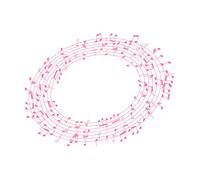 Illustration of Musical Notes Arranged in a Circular Pattern Vinyl Wall Decals 60.8x80.5cm Car Body Decoration Pink
