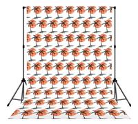 Illustration of Palm Trees Printed Portrait Backdrop, Non Reflective Polyester Screen, Smooth Background for Recording
