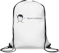 Illustration of Quiet Confidence Gym Sack Casual Drawstring Bag White