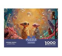 Illustration of Two Cute Space Invaders 1000 Piece Premium Cardstock Jigsaw Puzzles Whimsical Underwater Creatures Vibrant Imagery Educational Toys Puzzles for Toddlers 70x50cm/1000pcs