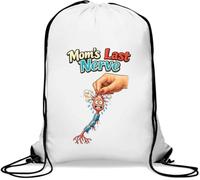 Illustration Showing Stress and Nervous Breakdown Gym Sack Casual Drawstring Bag White