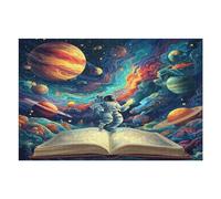Illustrations Astronaut Planets 1000 Piece Complete DIY Jigsaw Puzzle Space Universe Collectors Mind Relaxation Educational Decorative Puzzle Gifts for Adults Wooden Cardboard 1000 PCS