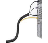 ILLUVA 10FT Black Cable Tidy Sleeve (Φ1/2"), Flame-Retardant Desk Cable Management for USB & Computer Wires, Self-Wrap Cord Protector to Prevent Pets from Chewing