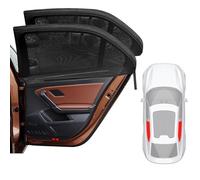 ILLUVA 2Pcs Universal Car Sunshades, UV Resistant Mesh for Car Window, Full Coverage Cars Rear Window Shade with Elastic Nylon Mesh, Hook&Loop Design