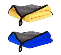 ILLUVA Extra Thick Microfibre Cleaning Cloths Towels, Super Absorbent Micro Fibre Plush Cloths for Car Wash, Cleaning and Drying - Small 11.8 x 15.8inches(2PCS)