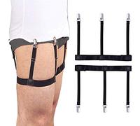 ILLUVA Shirt Stays, Shirt Garters Holders Keepers Belt for Man, Shirt Suspenders Tuckers with Non-Slip Heavy Duty Clips