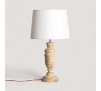 Illuzia Hausa Table Lamp - Light Wood with Antique White Shade