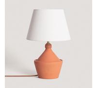 Illuzia Loza Aike Ceramic Table Lamp - Terracotta with Antique White Shade