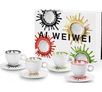 Illy Art Collection Ai Weiwei porcelain cappuccino cups with saucers 4 x 160 ml