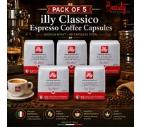 illy Coffee, Classico Espresso Coffee Capsules, Medium Roast, 100 Percent Arabica Coffee, Pack of 6 x 18 Capsules